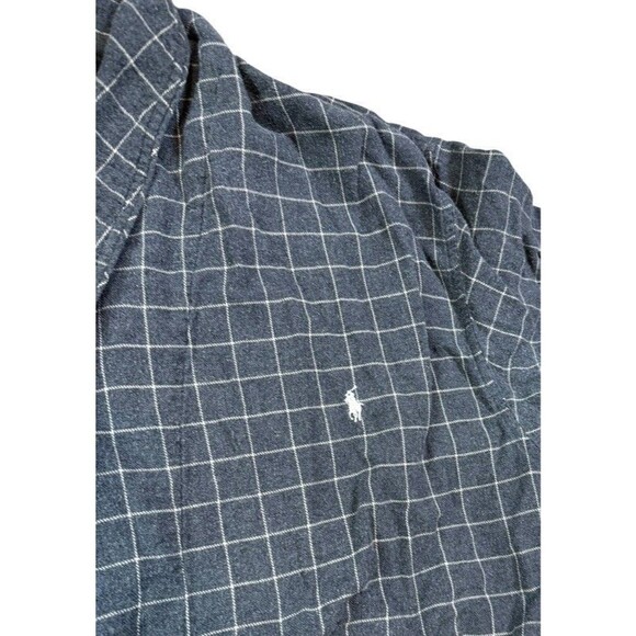 Polo Ralph Lauren Men’s Cotton Robe Size Small/Medium Plaid Windowpane Pony Logo - Picture 2 of 5